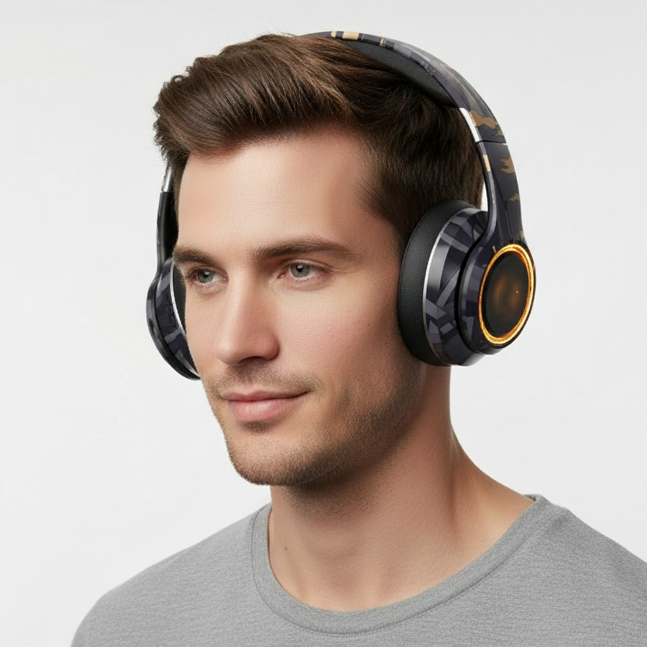 Bluetooth Headphones 5.2 Pluggable Illumination Wireless Headset